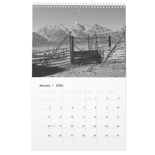 Eine Welt aus Schwarz und Weiß Kalender (Jan 2026)