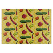 Eine Welt-Chili-Paprikaschoten-Glasschneideplatine Schneidebrett (Vorderseite)