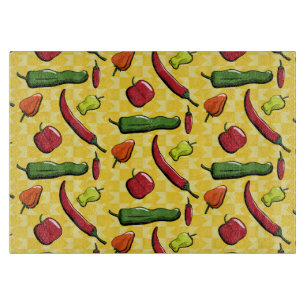 Eine Welt-Chili-Paprikaschoten-Glasschneideplatine Schneidebrett