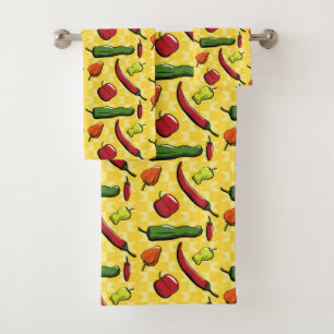 Eine Welt der Chili Paprikaschoten Handtuchskarte Badhandtuch Set