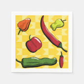 Eine Welt der Chili Paprikaschoten Papier Napkins Serviette (Vorderseite)