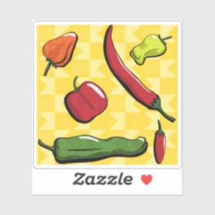 Eine Welt der Chili-Paprikaschoten - Sticker