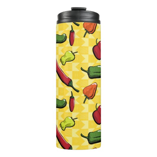 Eine Welt der Chili-Paprikaschoten Thermal Tumbler Thermosbecher (Vorderseite)