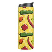 Eine Welt der Chili-Paprikaschoten Thermal Tumbler Thermosbecher (Nach links gedreht)