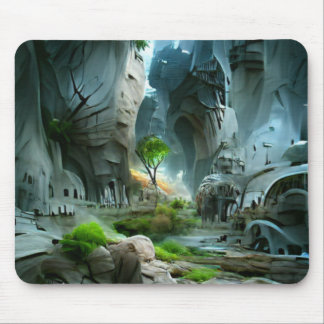 Eine Welt der Fantasy Landschaft Stadt Mousepad