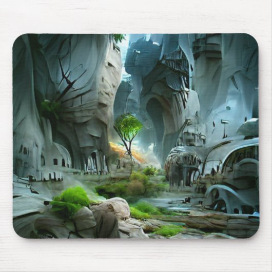 Eine Welt der Fantasy Landschaft Stadt Mousepad (Vorne)