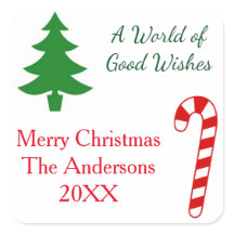 Eine Welt der guten Wünsche - Aufkleber auf Platz