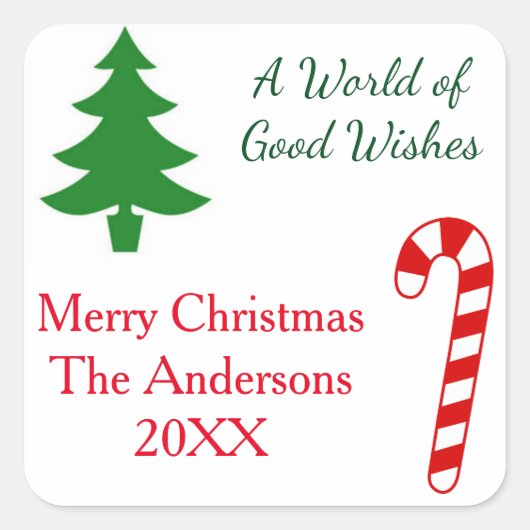 Eine Welt der guten Wünsche - Aufkleber auf Platz (Vorderseite)