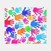 Eine Welt der Hände in Farbe Fleecedecke (Vorderseite (Horizontal))