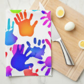 Eine Welt der Hände in Farbe Geschirrtuch (Viertel Falte)