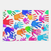 Eine Welt der Hände in Farbe Geschirrtuch (Horizontal)