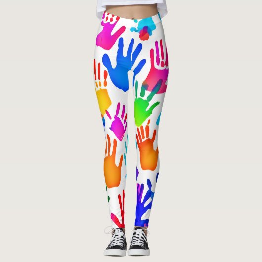 Eine Welt der Hände in Farbe Leggings (Vorderseite)