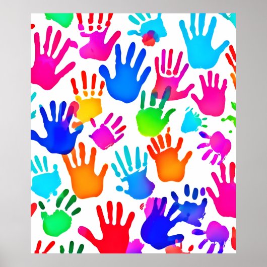 Eine Welt der Hände in Farbe Poster (Vorne)