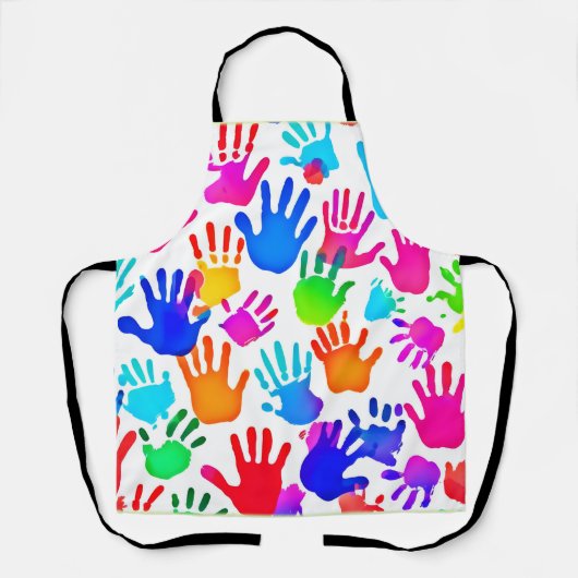 Eine Welt der Hände in Farbe Schürze (Vorderseite)