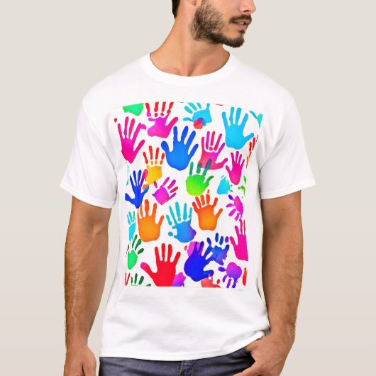 Eine Welt der Hände in Farbe T-Shirt (Vorderseite)
