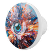 EINE WELT DER WONDER BEGINNT MIT SICHTBLAUEN IRIS KERAMIKKNAUF (Rechts)