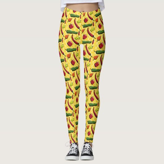 Eine Welt des Chilis Paprikaschoten Leggings (Vorderseite)