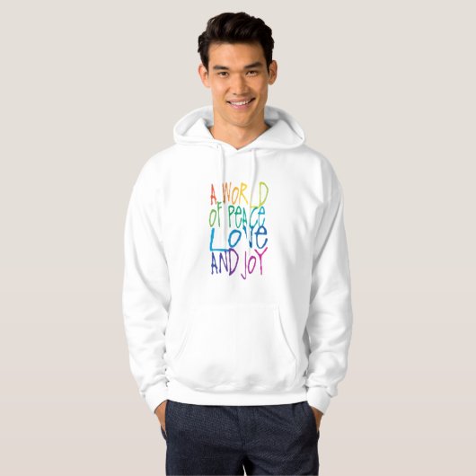 Eine Welt des Friedens, der Liebe und der Freude Hoodie (Vorne ganz)
