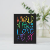 Eine Welt des Friedens, der Liebe und der Freude Postkarte (Stehend Vorderseite)