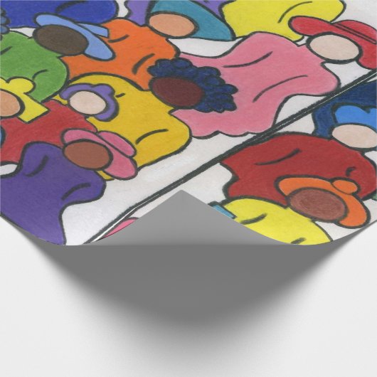 Eine Welt, ein multikulturelles Wrapping Paper ein Geschenkpapier (Ecke)