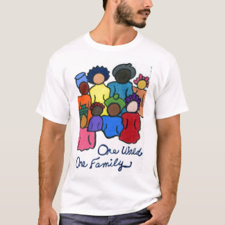 Eine Welt, eine Familie interrazial multikulturell T-Shirt