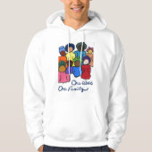 Eine Welt, eine Familie zweiseitig multikulturell Hoodie (Vorderseite)