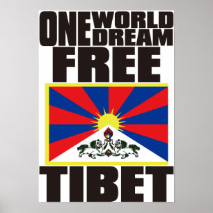 EINE WELT EINE FREIES TRAUMTIBET POSTER