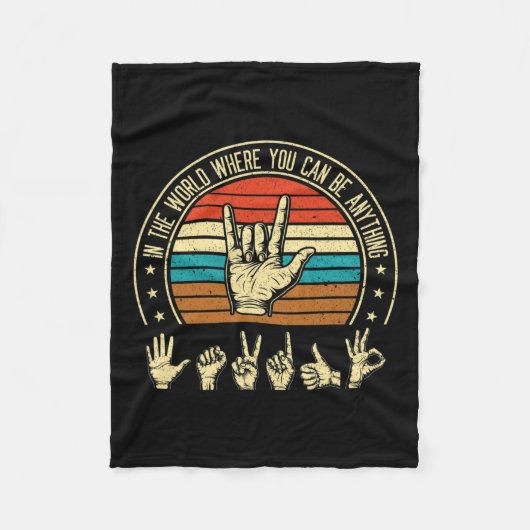 Eine Welt, in der man sich als "Awareness Deaf Sig Fleecedecke (Vorderseite)