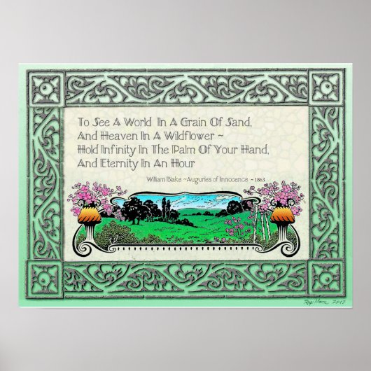 "Eine Welt in einem Sandkorn zu sehen" Poster (Vorne)