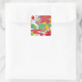 Eine Welt lebendiger Farben Quadratischer Aufkleber (Tasche)