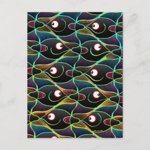 Eine Welt voll der lächelnden Fische Postkarte
