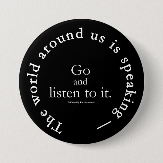 Eine Welt von Wörtern | hören zu ihm Button (Vorderseite)