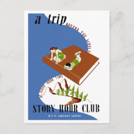 Eine Weltreise zur Story Hour Time Postkarte