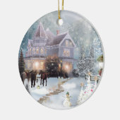 Eine Western-Hütte-Ranch Keramikornament (Links)