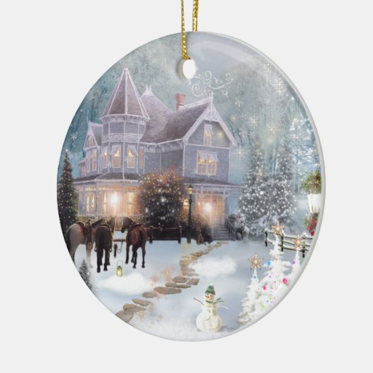 Eine Western-Hütte-Ranch Keramikornament (Links)