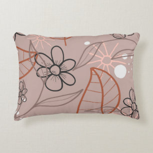 Eine Whimsical-Blume und Blätter drucken Dekokissen