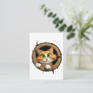 Eine Whimsikkatze mit hellgrünen Augen Pech Mitteilungskarte