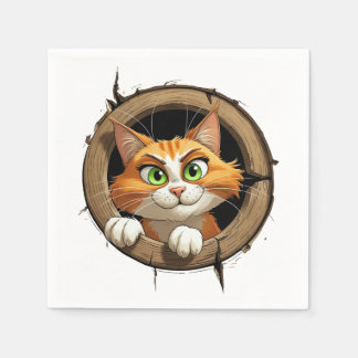 Eine Whimsikkatze mit hellgrünen Augen Pech Serviette