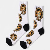 Eine Whimsikkatze mit hellgrünen Augen Pech Socken (Linkes Detail)