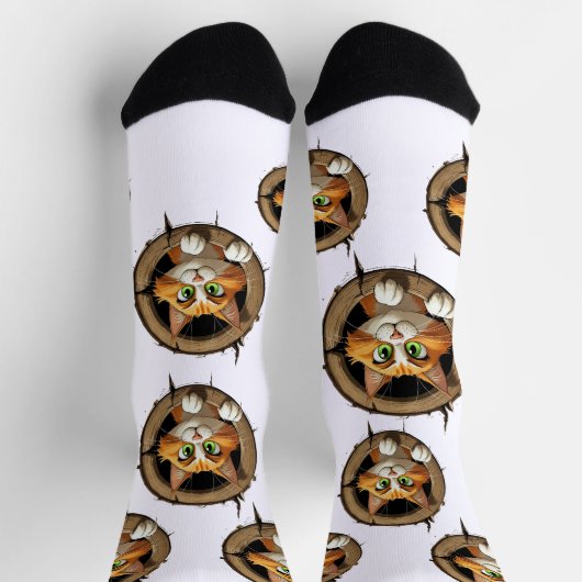 Eine Whimsikkatze mit hellgrünen Augen Pech Socken (Oben)