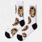 Eine Whimsikkatze mit hellgrünen Augen Pech Socken (Linkes Detail)