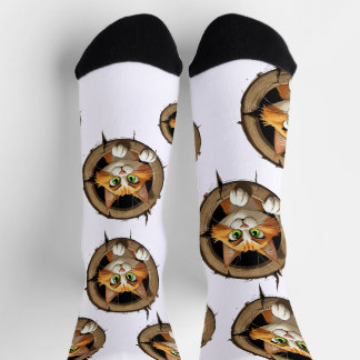 Eine Whimsikkatze mit hellgrünen Augen Pech Socken