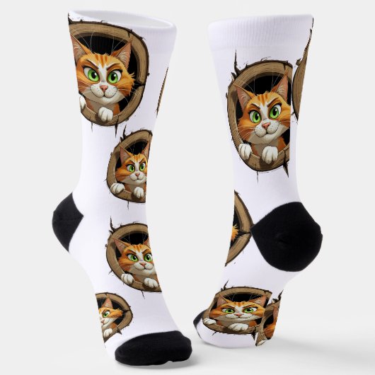 Eine Whimsikkatze mit hellgrünen Augen Pech Socken (Gewinkelt)