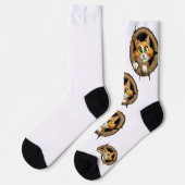 Eine Whimsikkatze mit hellgrünen Augen Pech Socken (Linkes Detail)