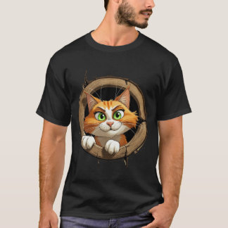 Eine Whimsikkatze mit hellgrünen Augen Pech T-Shirt