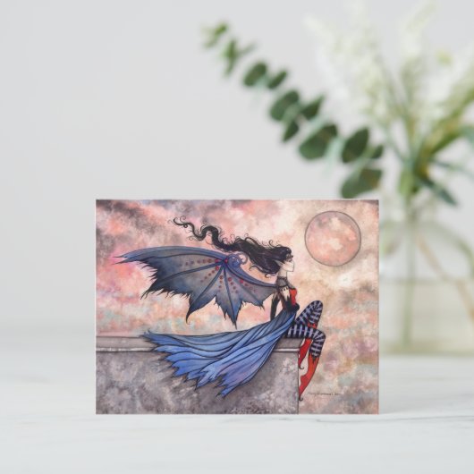 Eine Wicked Wind Gothic Fairy Vampire Postkarte (Stehend Vorderseite)