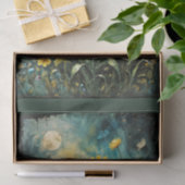 Eine Wiese aus gelben und violetten Blumen und der Seidenpapier (Geschenk)