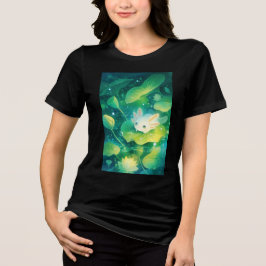 Eine Wiese von Petalen Axolotl Secret Pond Tri-Blend Shirt