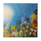 Eine Wiese von Wildblumen Fliese (Vorderseite)