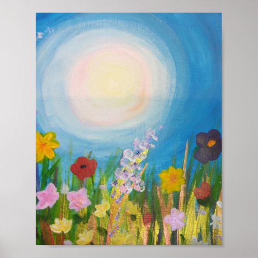 Eine Wiese von Wildblumen Poster (Vorne)